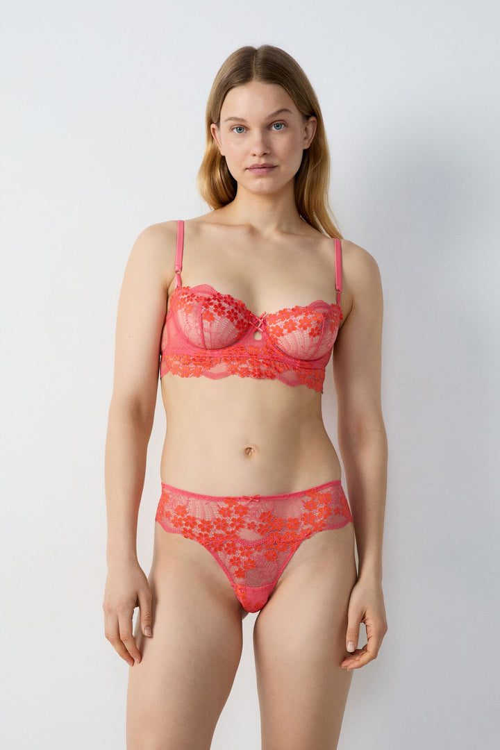 Balconette and full-cup bra - Rose
