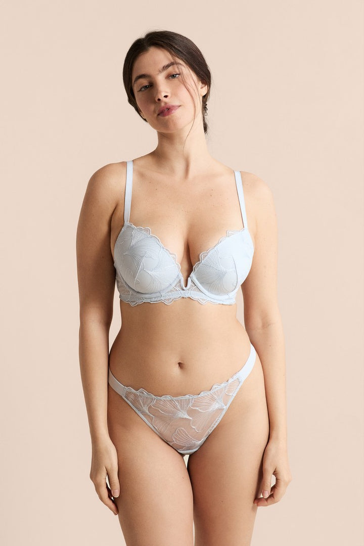 Bra No. 5 - Lightly Lined Plunge Push-Up - Bleu Ciel