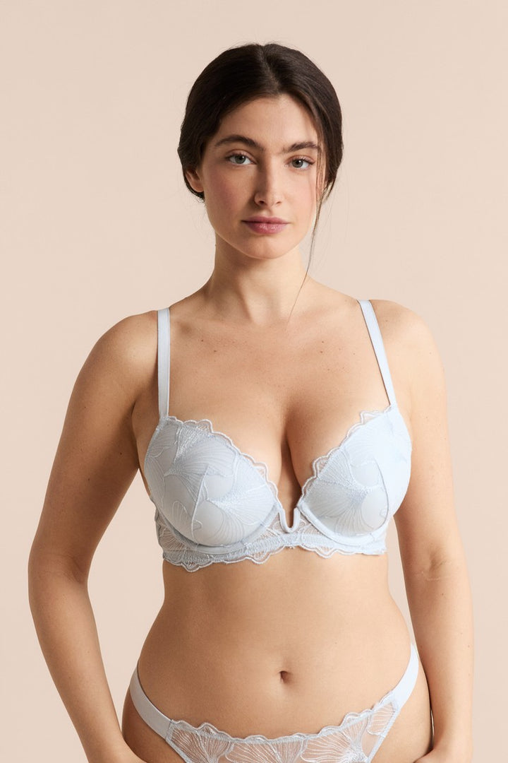 Bra No. 5 - Lightly Lined Plunge Push-Up - Bleu Ciel