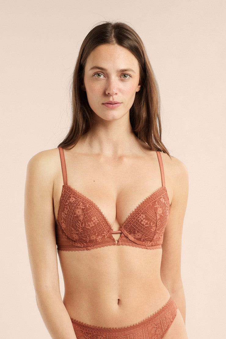 Bra No. 2 - The Plunge Push Up Bra - Dune
