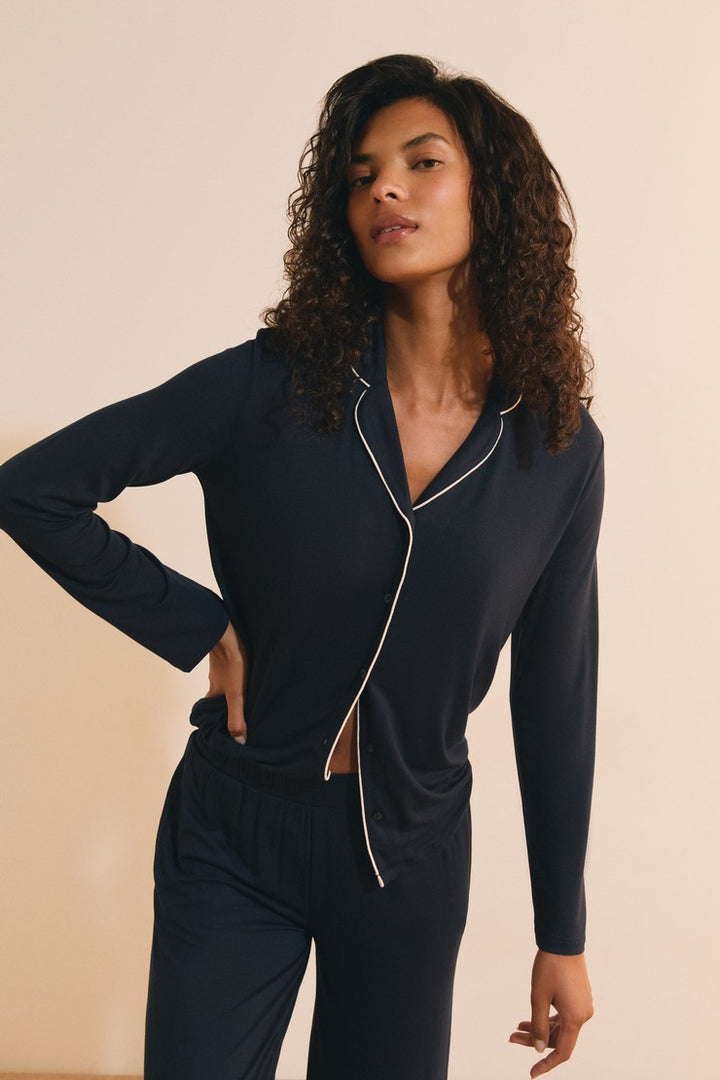 2-Piece Long-Sleeve Pajama Set - Encre