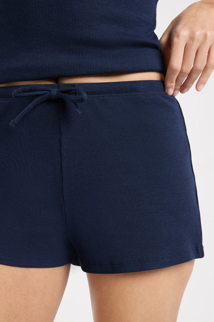 Pyjama Shorts With Cotton - Bleu Royal