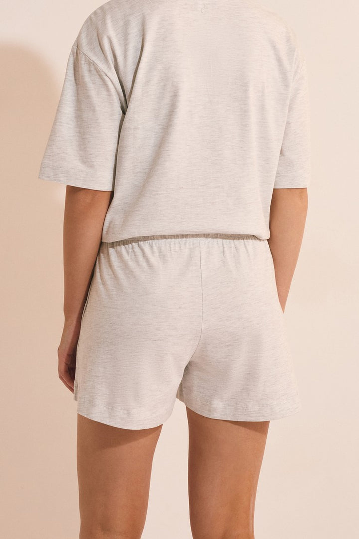 Boyfriend Cotton Pyjama Shorts - Gris Clair