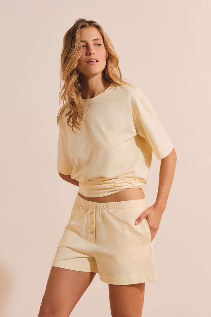 Boyfriend Cotton Pyjama Shorts - Vanille