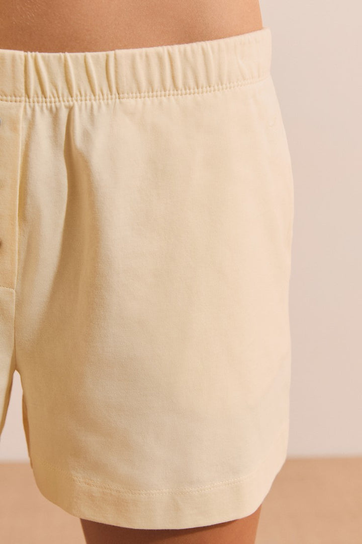 Boyfriend Cotton Pyjama Shorts - Vanille