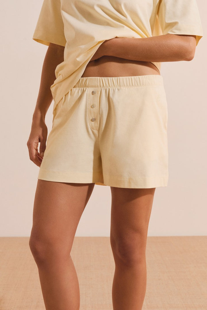 Boyfriend Cotton Pyjama Shorts - Vanille