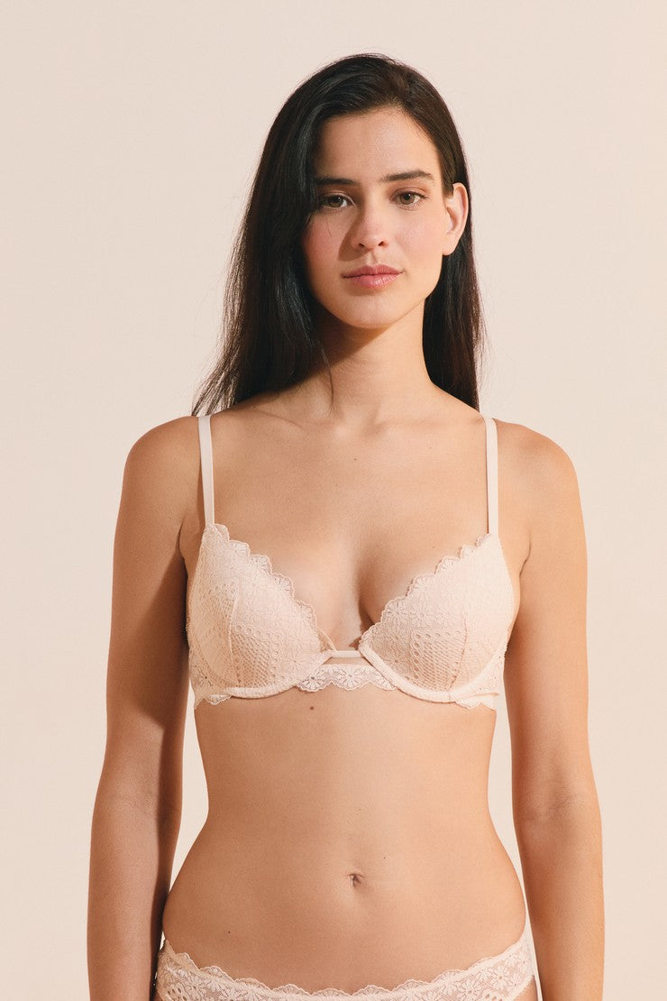 Bra No. 2 - The Plunge Push-Up Bra - Blush