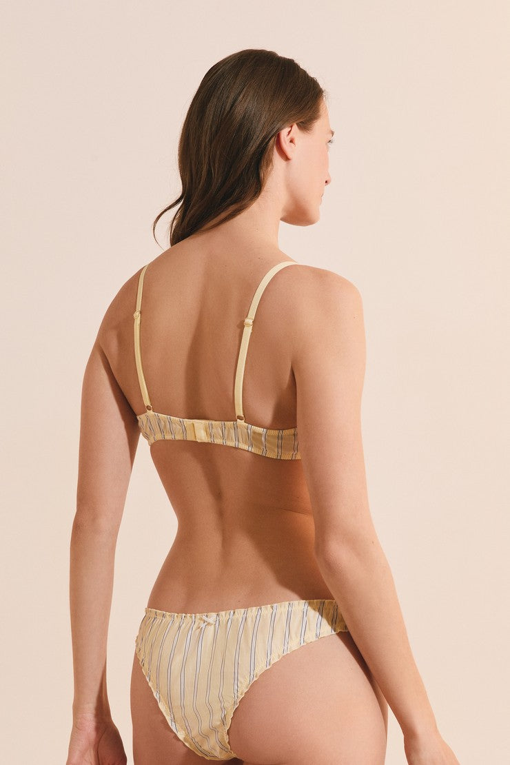 Striped Cotton Bra - Jaune Pale.