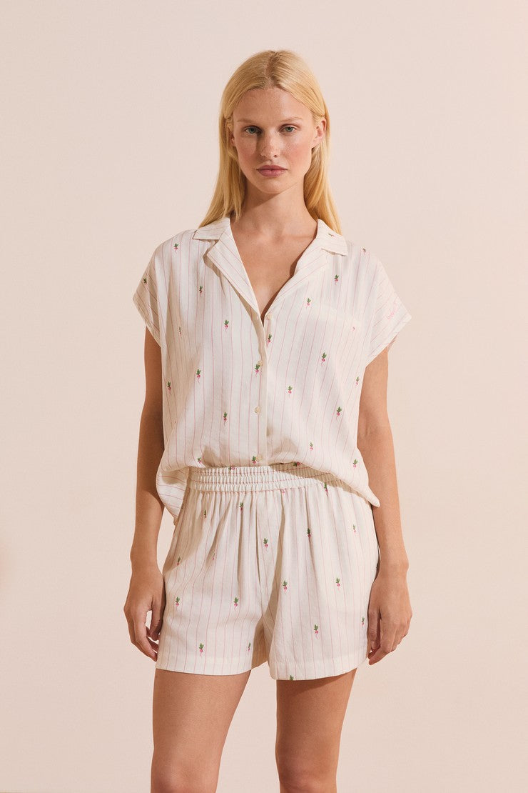 Pajama Shorts - Blanc