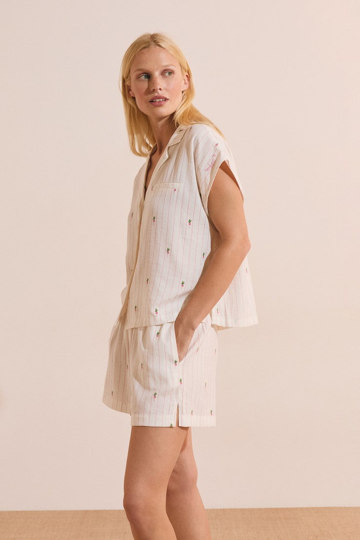 Pajama Shorts - Blanc