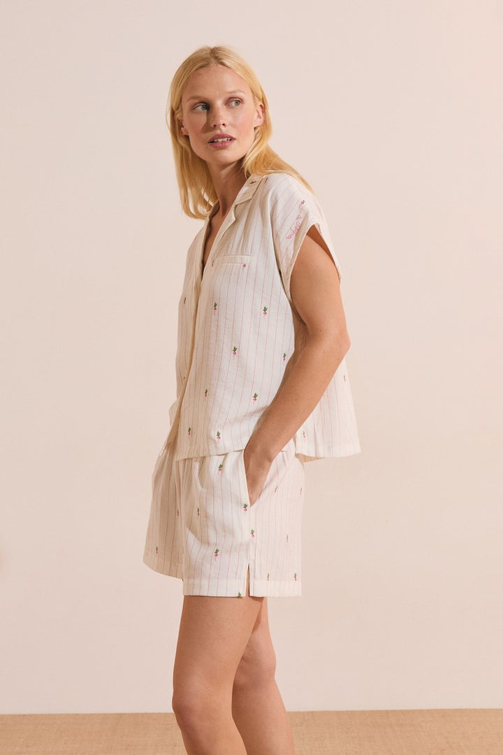 Pajama Shorts - Blanc