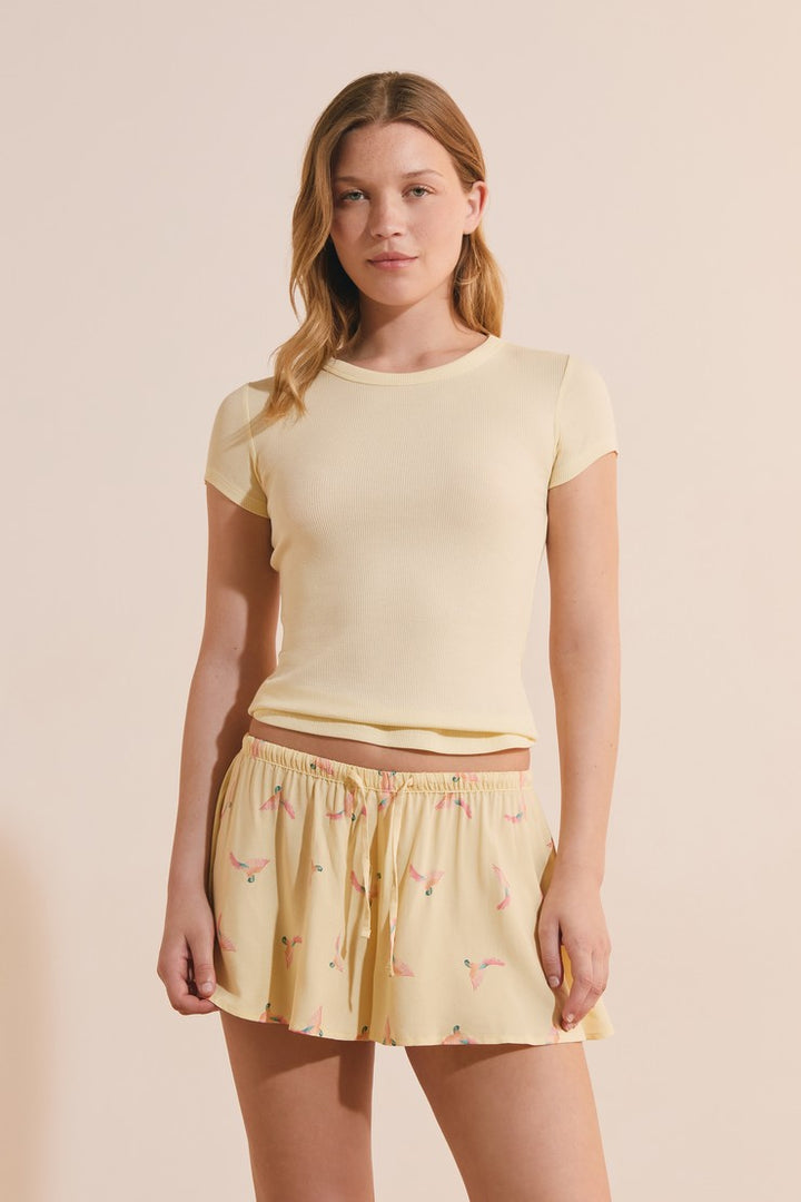 Pajama Shorts - Jaune Pale.