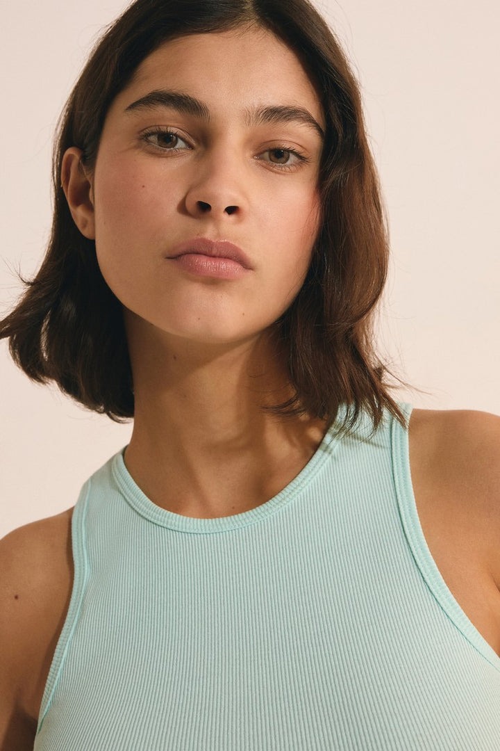 Cotton Pyjama Tank Top - Turquoise