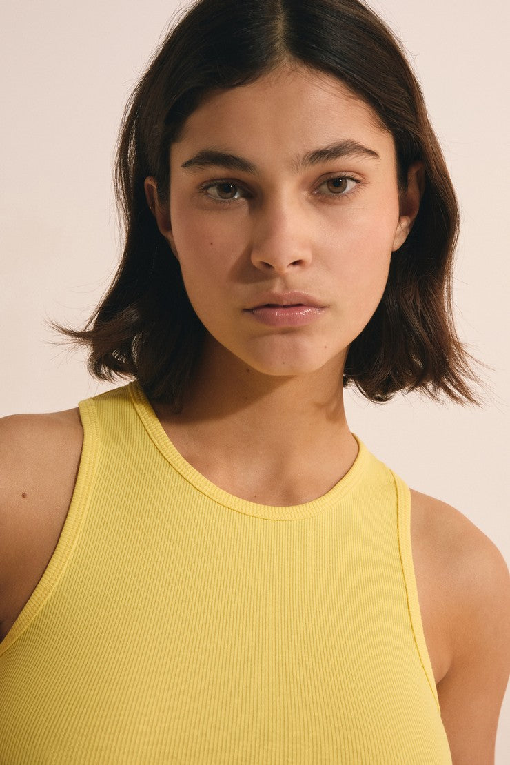 Cotton Pyjama Tank Top - Jaune