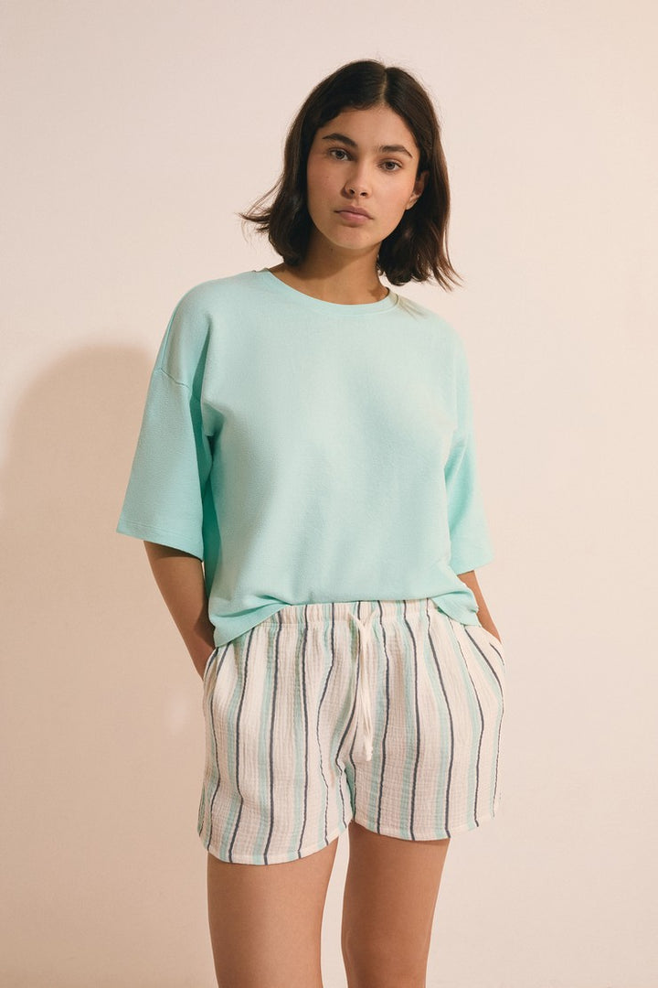 Pajama Shorts - Turquoise