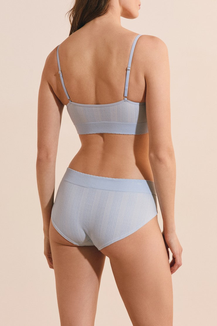 Boyshort In Pointelle - Bleu Ciel