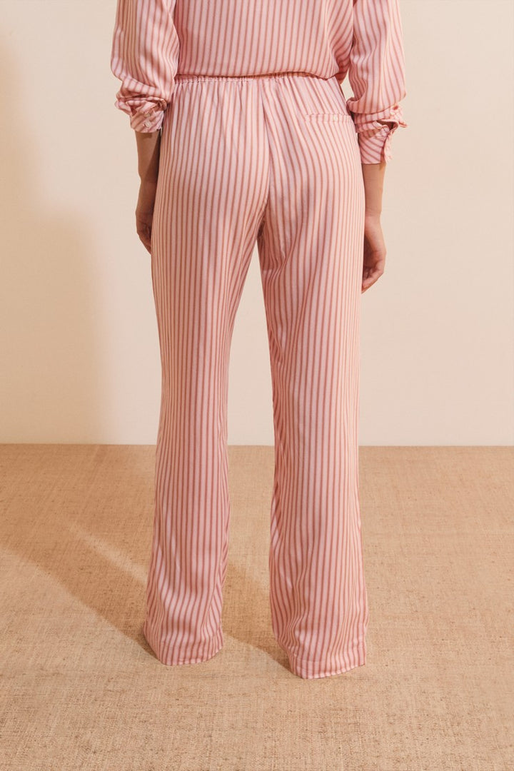Striped Pajama Pants - Rose