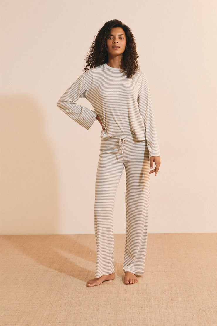 Striped Pajama Sweatshirt - Gris