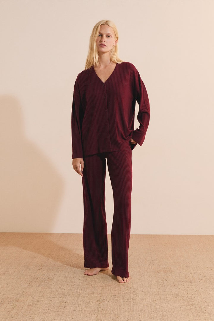 Ribbed Pajama Vest - Grenadine