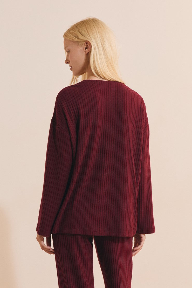 Ribbed Pajama Vest - Grenadine