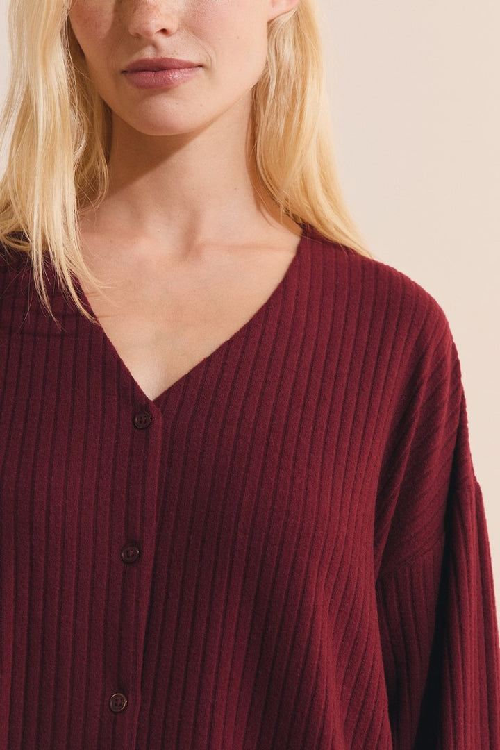 Ribbed Pajama Vest - Grenadine