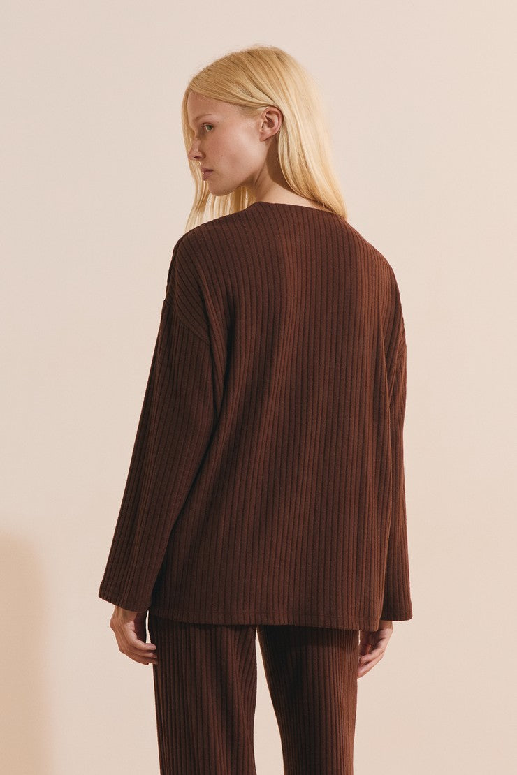 Ribbed Pajama Vest - Taupe