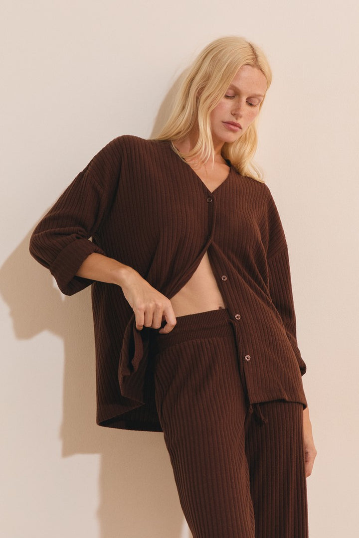 Ribbed Pajama Vest - Taupe