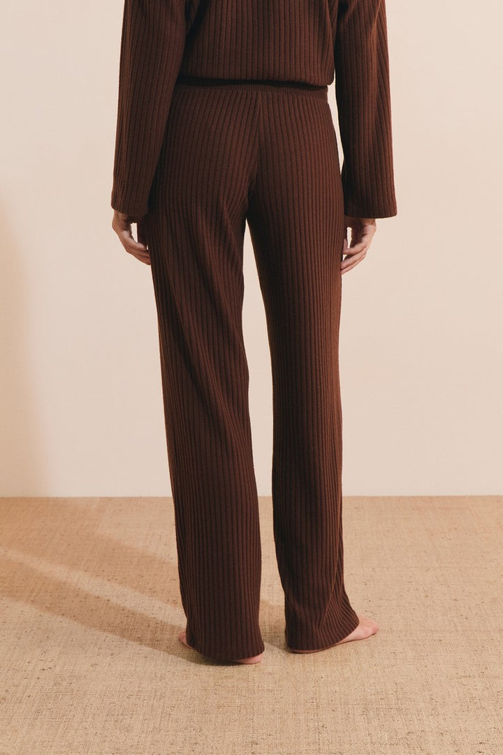 Ribbed Pajama Pants - Taupe