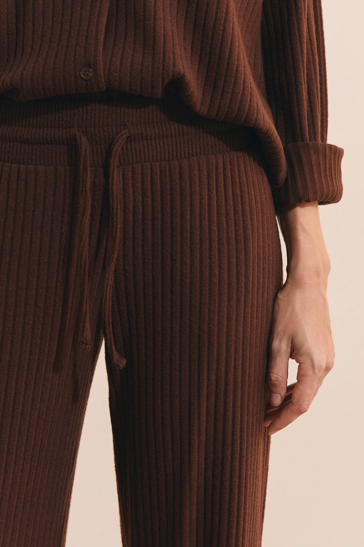 Ribbed Pajama Pants - Taupe