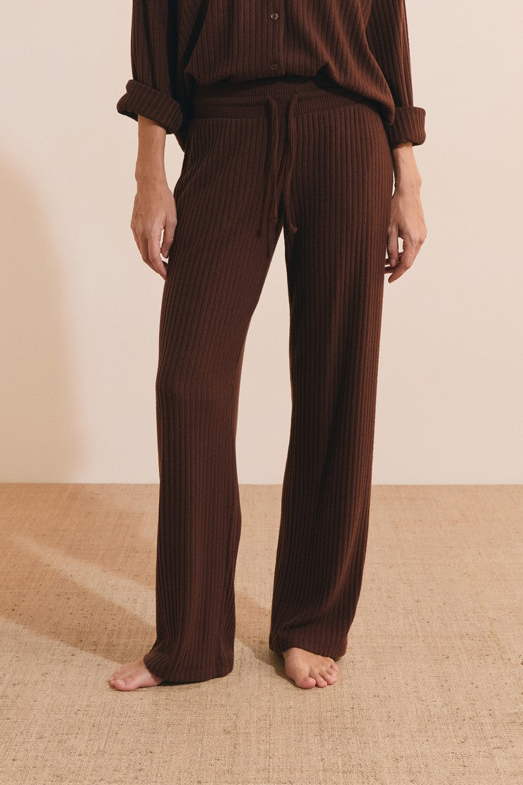Ribbed Pajama Pants - Taupe