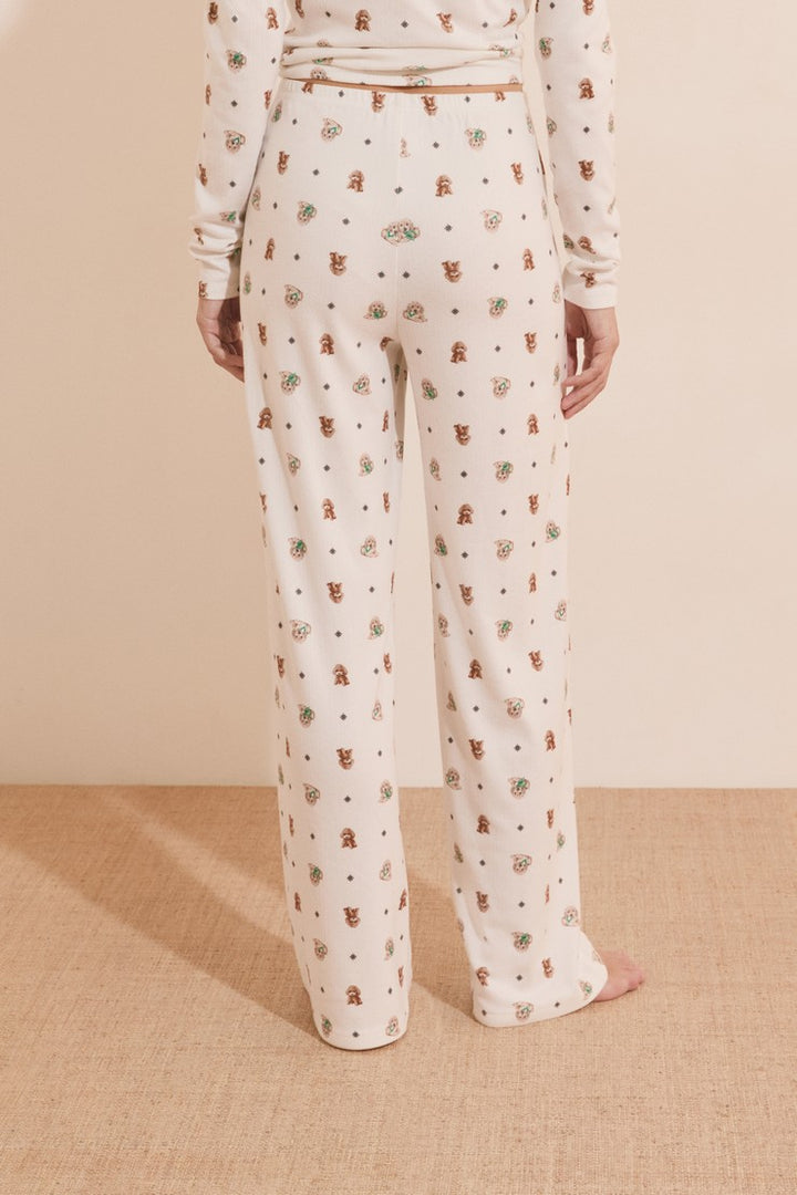 Buttoned Pajama Pants - Ecru