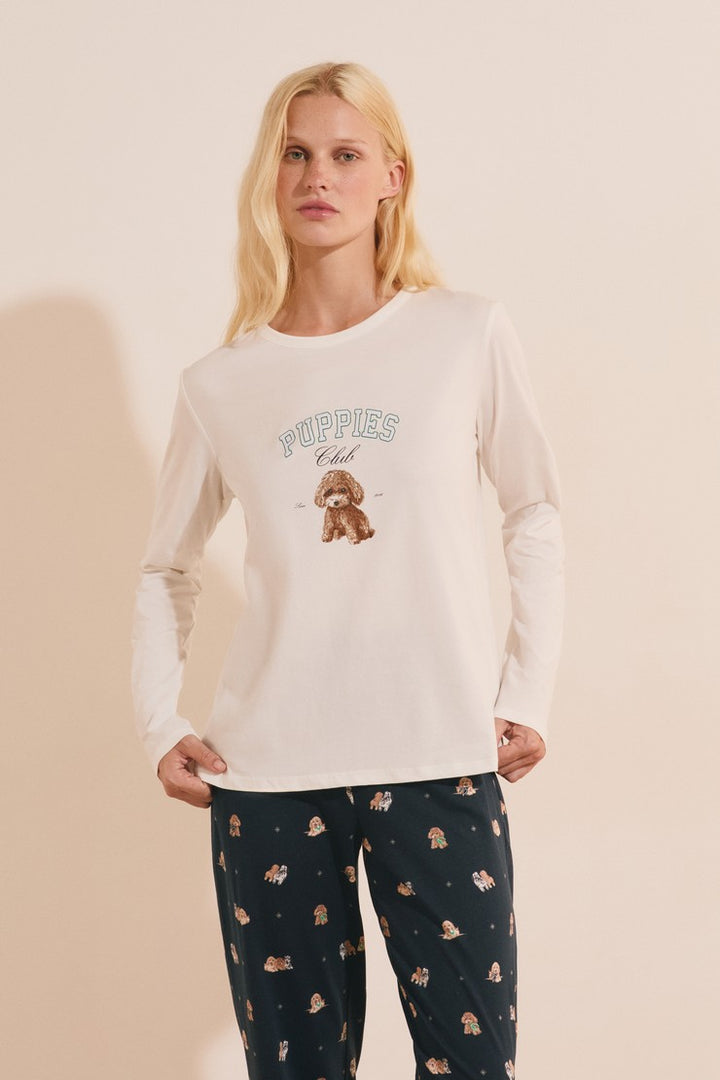 3-Piece Pajama Set With Dog Print - Marine