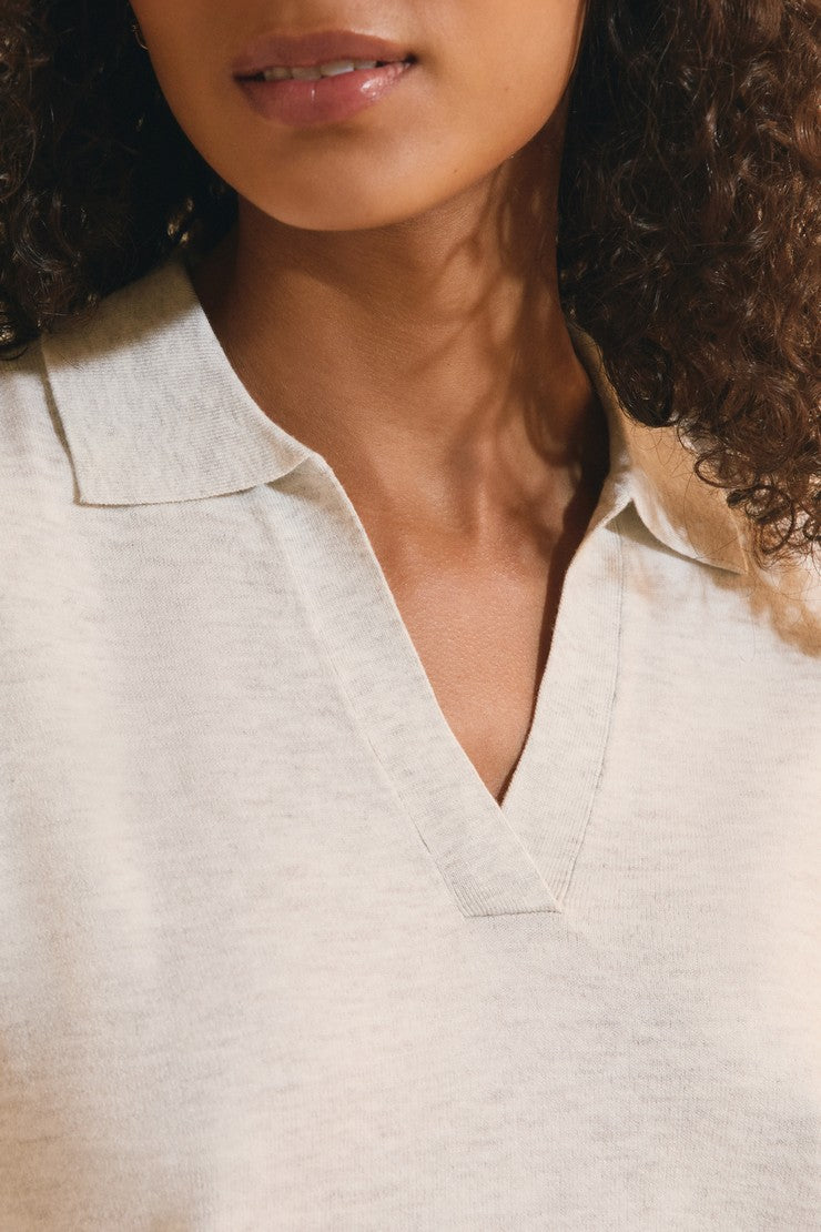 Pajama Sweater With Polo Collar - Gris