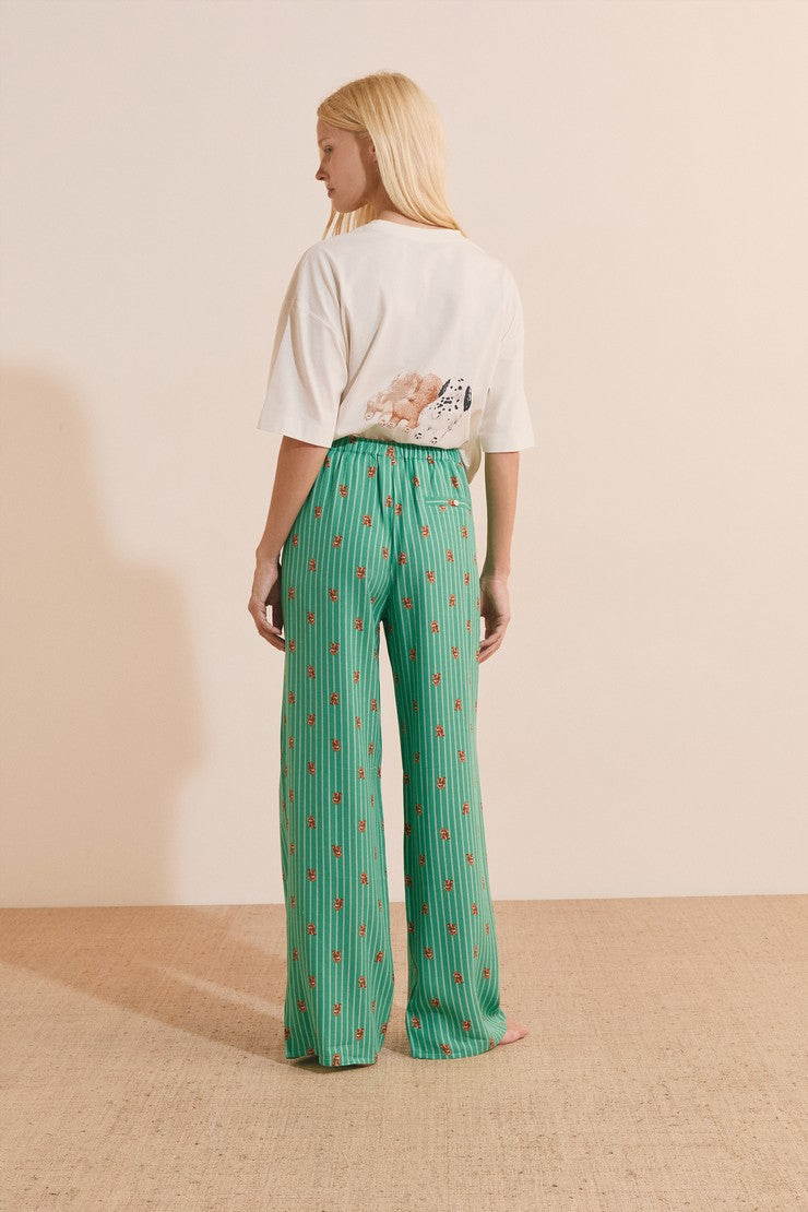 Pyjama Trousers With Dog Motifs - Vert