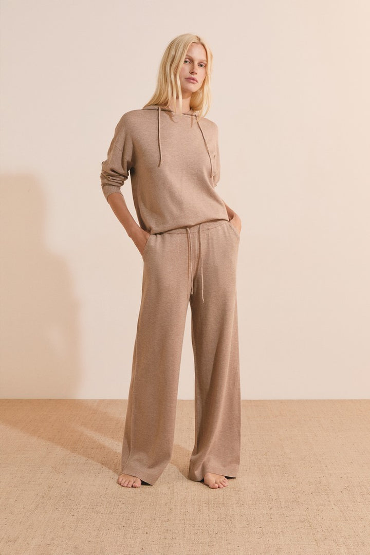 Wide-Leg Pajama Pants - Dune