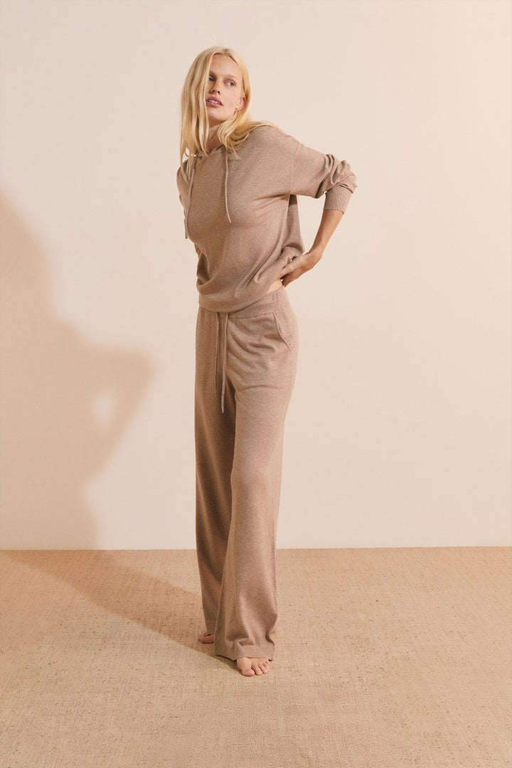 Wide-Leg Pajama Pants - Dune