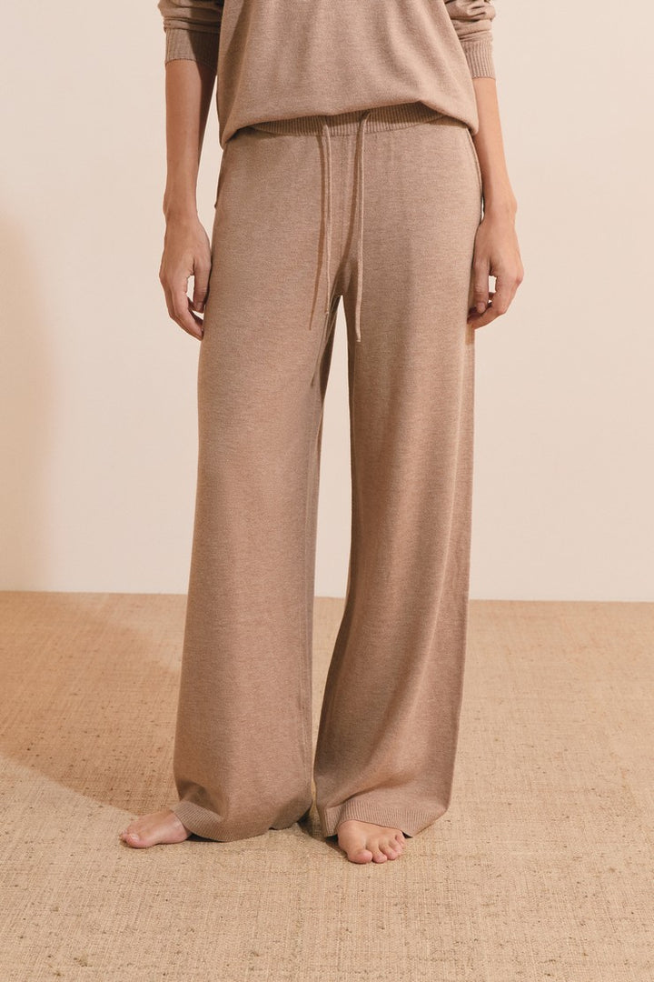Wide-Leg Pajama Pants - Dune