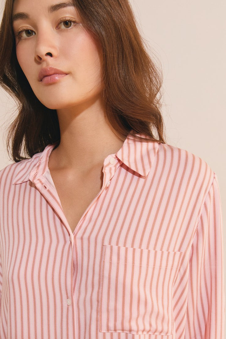 Striped Pajama Shirt - Rose