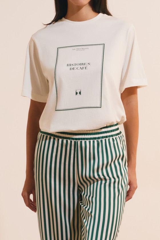 Cotton Message T-Shirt - Beige