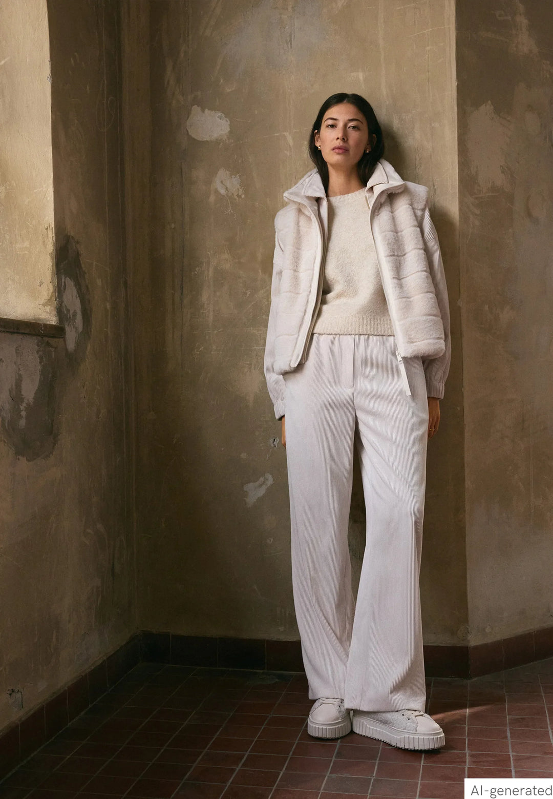 Wide-Leg Pull-On Trousers