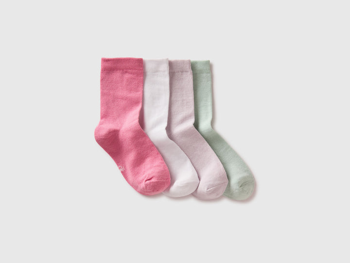 KNITTED SOCKS 4 PAIR-Girl - Multicolor