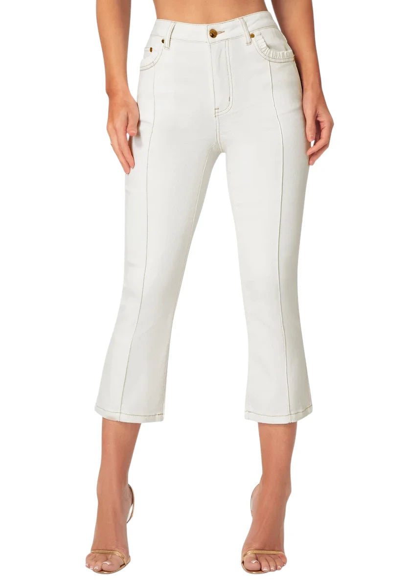 Natural Waist Ankle Lenght Boot Cut Jeans