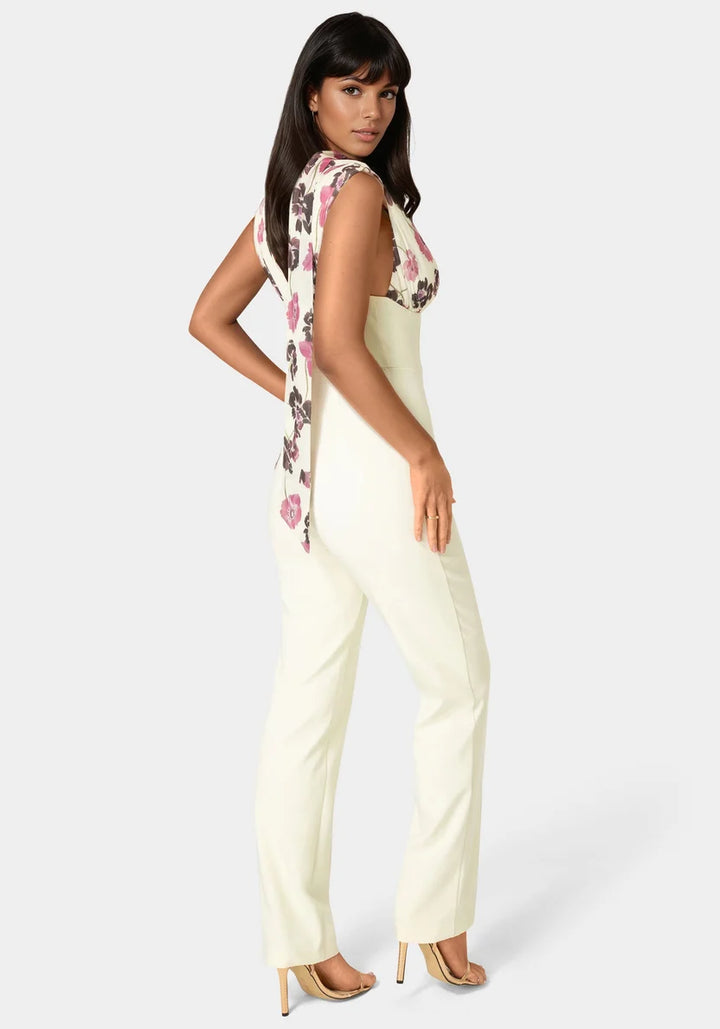 Scarf-detailed Wide Leg Jumpsuit