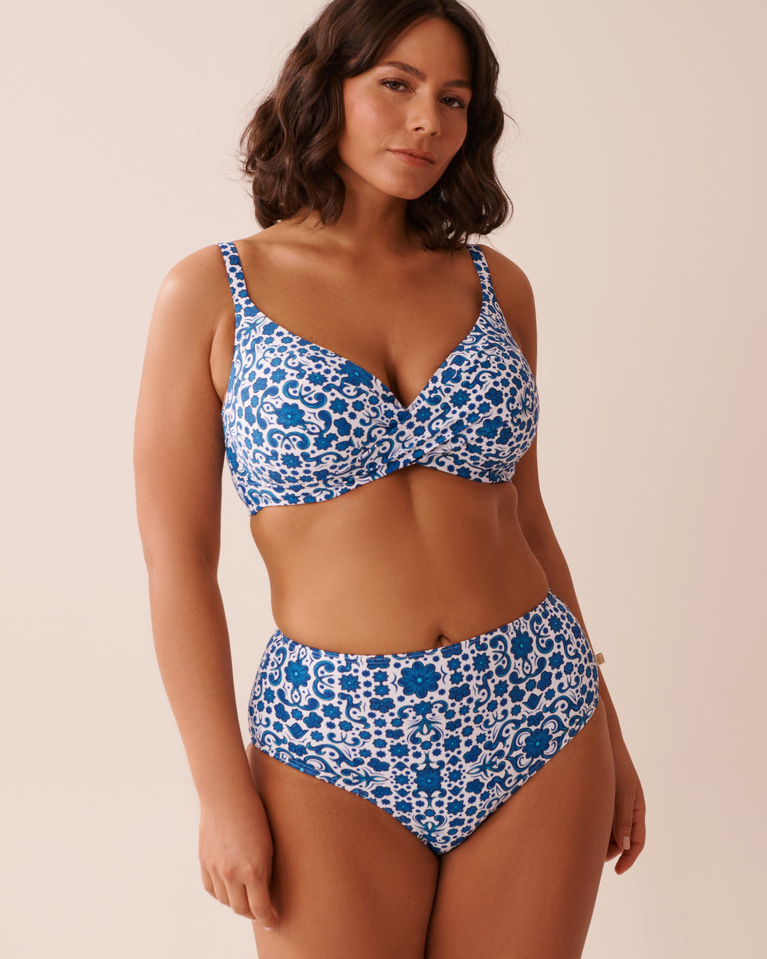 MEDITERRANEAN TILE High Waist Bikini Bottom - Milos