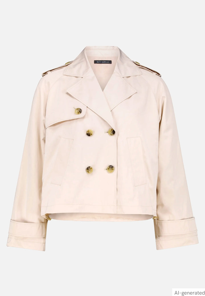 Short Trench Coat with Buttons