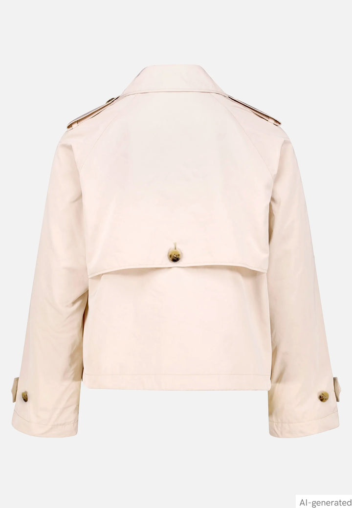 Short Trench Coat with Buttons
