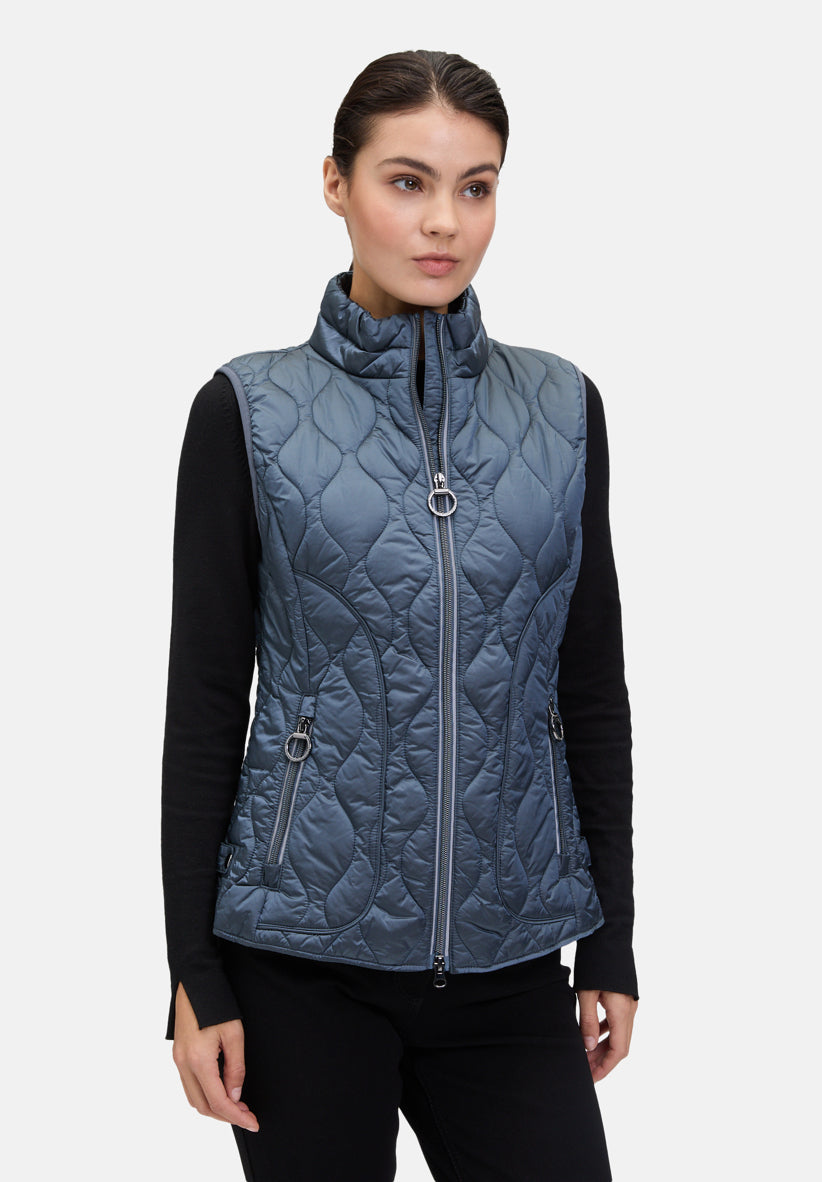 Quilted Vest with Stand-Up Collar