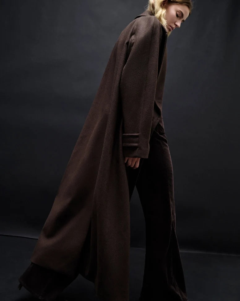 Double Breasted Coat in Wool Blend