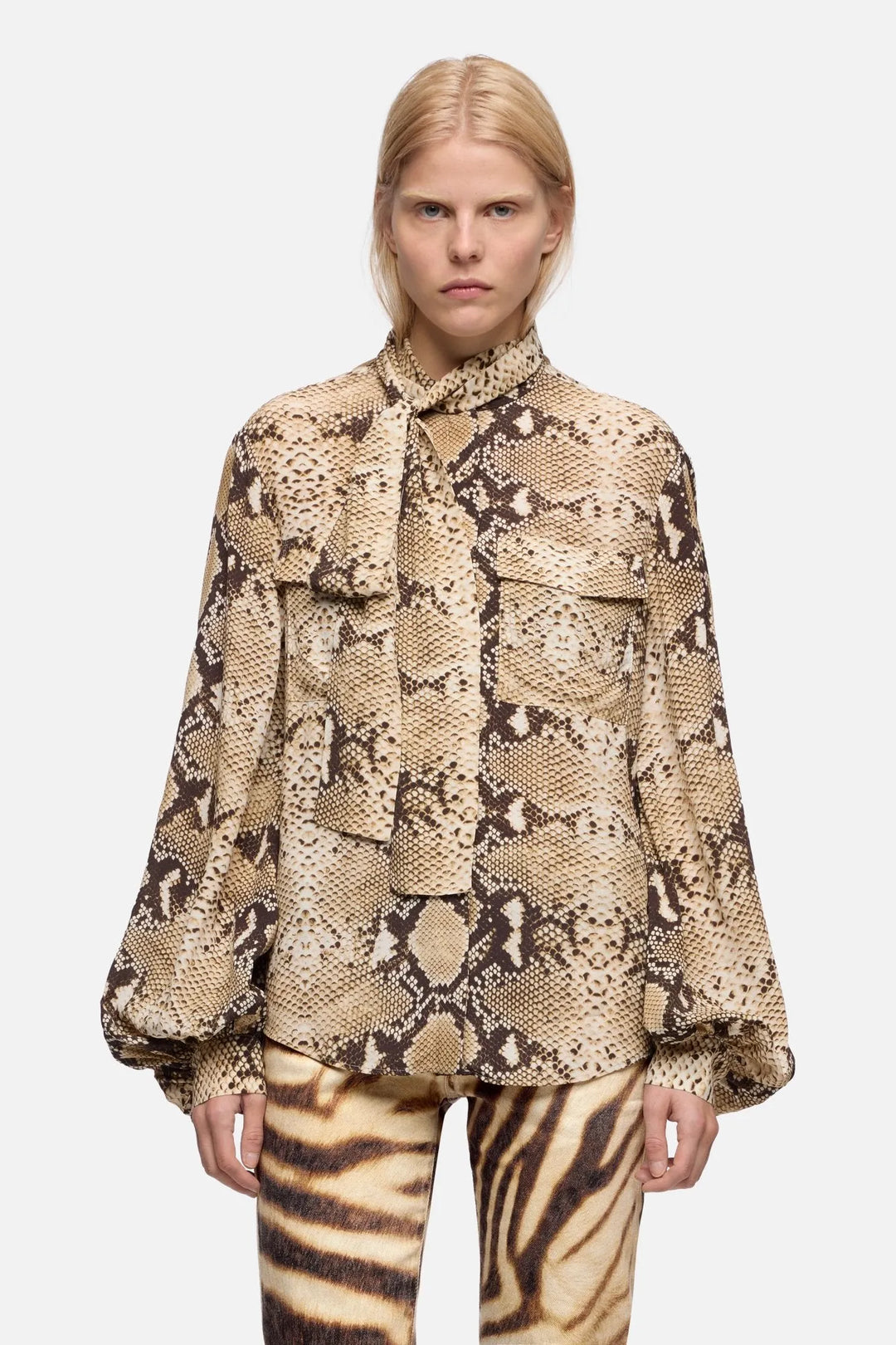 Balloon Sleeve Blouse in Viscose