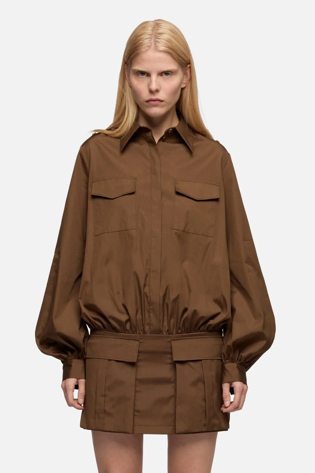 Utility Mini Dress in Poplin